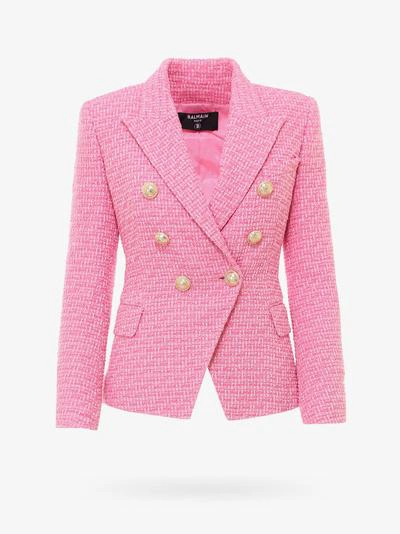 Balmain Tweed Jacket In Pink