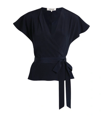 Diane Von Furstenberg Dvf  Silk Kelsey Wrap Top