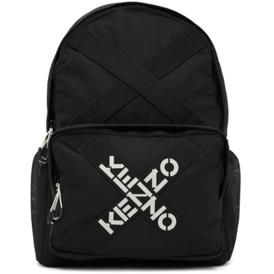 Kenzo Taped Logo Backpack In Black