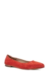 Italeau Mara Suede Ballet Flats In Ruby