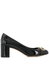 Ferragamo Gancini Patent 55mm Pumps, Nero In Black