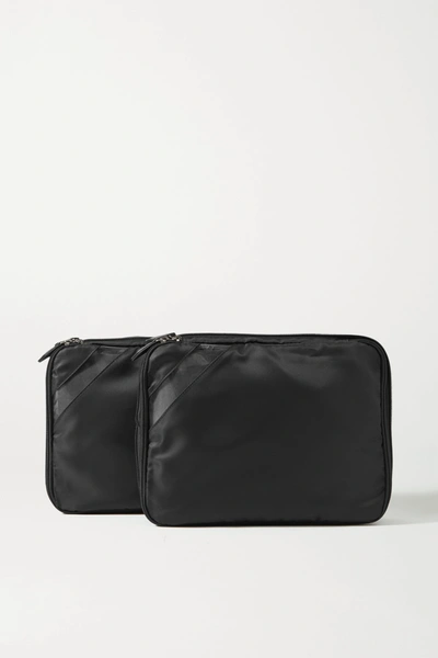 Paravel Set Of Two Nylon And Tpu Packing Cubes In Black