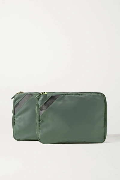 Paravel Set Of Two Nylon And Tpu Packing Cubes In Army Green