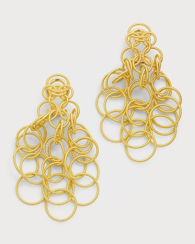 Buccellati Hawaii 18k Yellow Gold Chandelier Earrings, 2"l