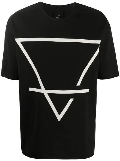 Thom Krom Geometric-print Cotton T-shirt In Black