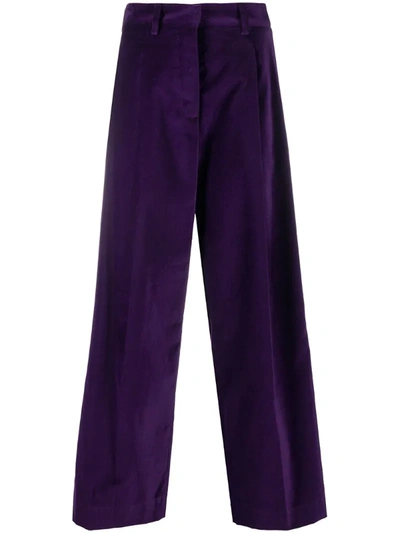 Jejia Wide-leg Cotton Chinos In Purple