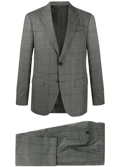 Ermenegildo Zegna Prince Of Wales Check Two-piece Suit In Grey