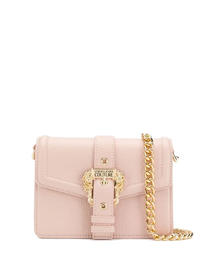 Versace Jeans Couture Decorative Buckle Shoulder Bag In Pink