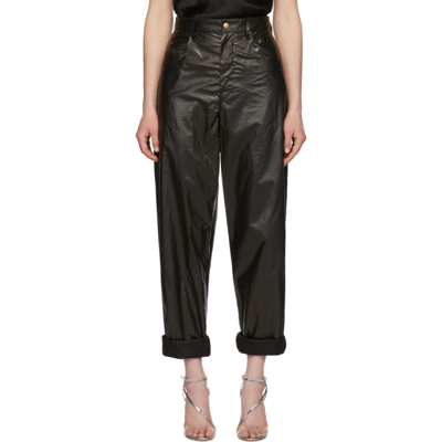 Isabel Marant Dipadelac High-rise Straight-leg Leather Trousers In Black