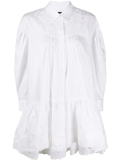 Simone Rocha Floral Embroidery Shirt In White
