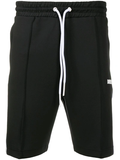 Diesel P-kurl Side-stripe Track Shorts In Black