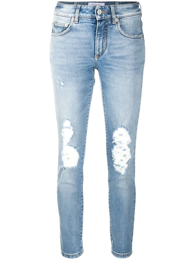 Givenchy Ripped Mid-rise Skinny Jeans In Blue