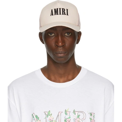 Amiri Logo-embroidered Cotton-canvas Trucker Cap In Pink