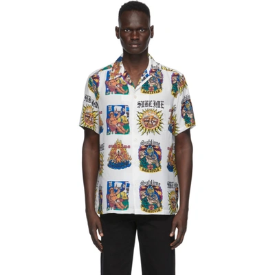 トップス WACKO MARIA SUBLIME HAWAIIAN SHIRT WACKO MARIA Black and White Sublime Edition Hawaiian Shirt