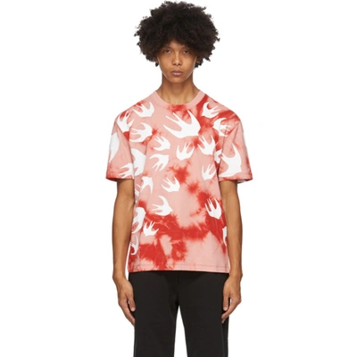 Mcq By Alexander Mcqueen Mcq Alexander Mcqueen Pink And Red Mcq Swallow Tie-dye T-shirt In 6406 Red