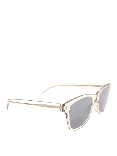 Saint Laurent Sl 51 Slim Transparent Sunglasses In Beige