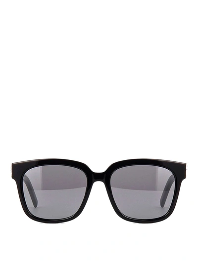 Saint Laurent Slm40 Squared Acetate Sunglasses In Black