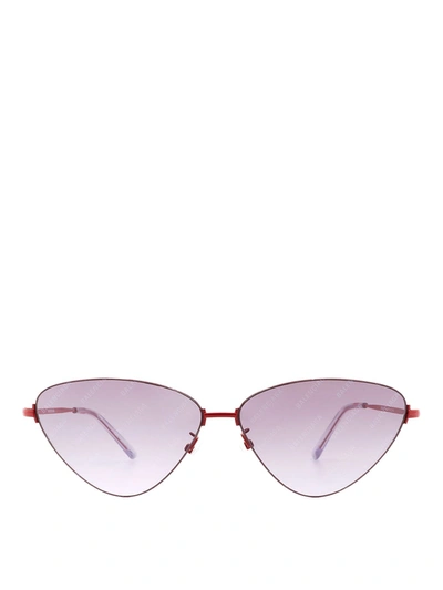 Balenciaga Clear Lenses Sunglasses In Red