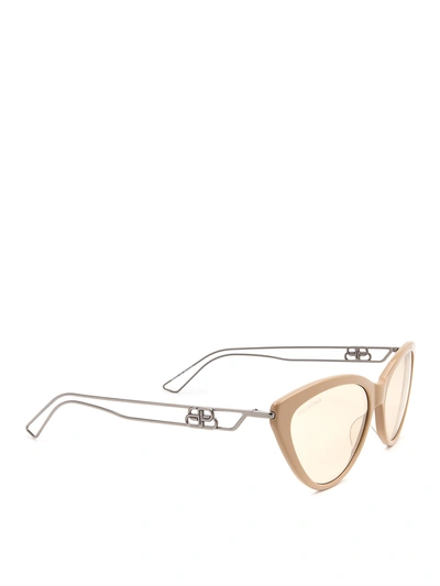 Balenciaga Cat-eye Sunglasses In Beige In Nude And Neutrals