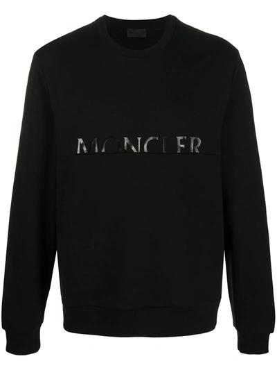 Moncler Logo-print Cotton-jersey Sweatshirt In Black