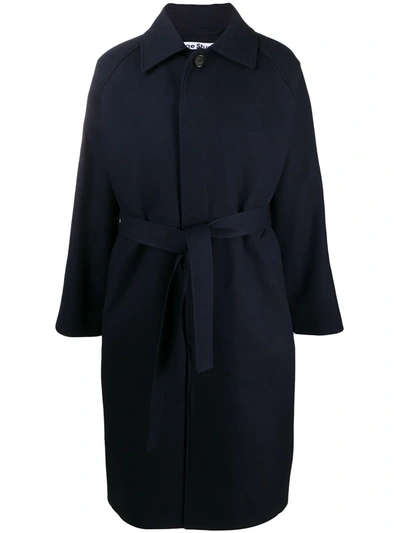 Acne Studios Oles Belted Cotton-twill Trench Coat In Blue