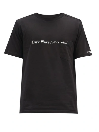 Takahiromiyashita The Soloist Dark Wave-print Cotton-jersey T-shirt In Black
