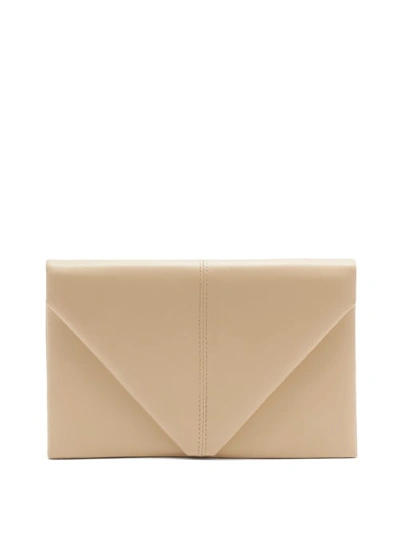 Hunting Season The Envelope Leather Clutch Bag In Cream