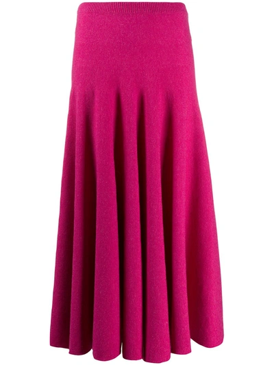 Marni Pleated Knitted Skirt In Pink