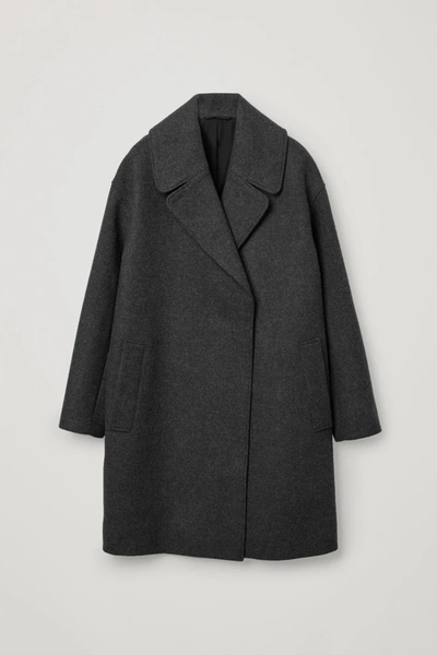 Oversized Wool-mix Coat In Grey