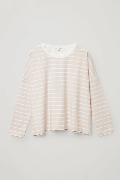 Cos Relaxed Cotton Top In Beige