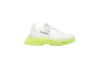 Pre-owned Balenciaga Triple S Clear Sole White Fluo Yellow (women's) In White/yellow