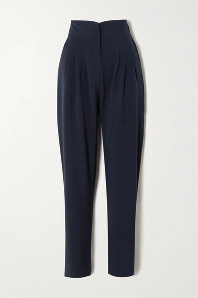 Acheval Pampa Gato Pleated Woven Tapered Pants In Blue
