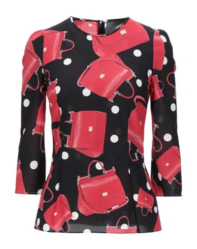 Dolce & Gabbana Blouses In Black And Red