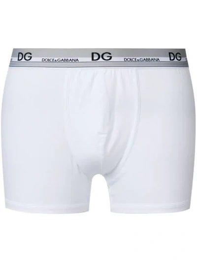 Dolce & Gabbana Elasticated Waistband Boxers In White