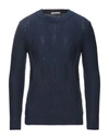 Grey Daniele Alessandrini Sweaters In Dark Blue