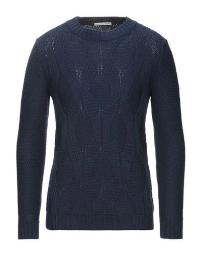 Grey Daniele Alessandrini Sweaters In Dark Blue