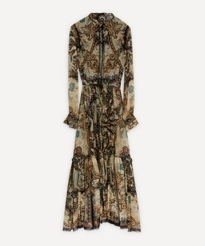 Etro Tiered Printed Dress In Black