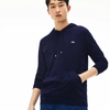 Lacoste Men's Cotton Jersey Hooded T-shirt - Xl - 6 In Blue