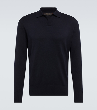 Loro Piana Slim-fit Kilberry Virgin Wool Polo Shirt In Blue