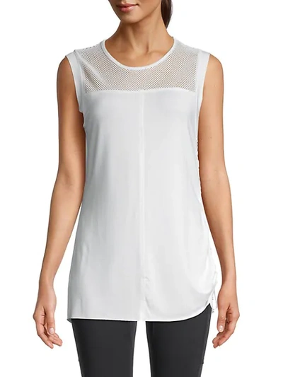 Blanc Noir Tao Side Ruched Muscle Tunic In White
