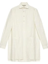 Gucci Men's Oversized Pinstripe Long-sleeve Sport Shirt In White