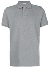 Moncler Logo Patch Polo Shirt In Grey