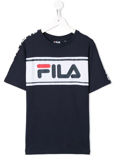 Fila Kids' Short Sleeve Logo Print T-shirt In Blue
