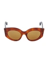Gucci 50mm Angular Cat Eye Sunglasses In Brown
