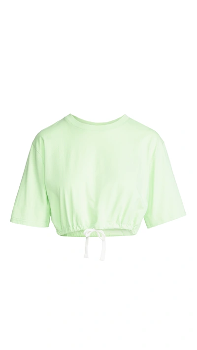Les Girls Les Boys Cropped Drawstring T-shirt - L - Also In: Xs, M, Xl, S In Light Green