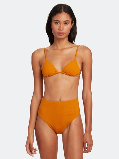 Vitamin A Sol Triangle Bikini Top - Xs - Also In: L, Xl, M In Yellow