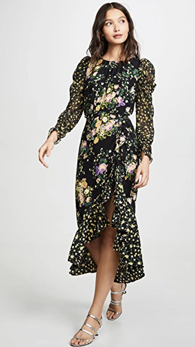 For Love & Lemons Ross Drawstring Midi Dress In October Floral