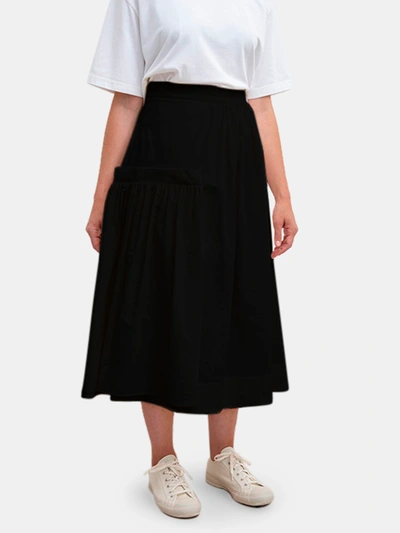 Studio Nicholson A-line Denim Midi-skirt In Black