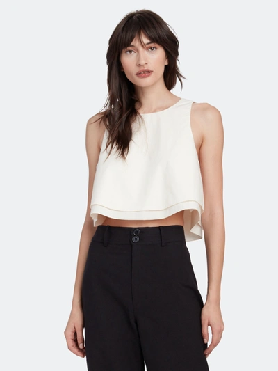 Apiece Apart Agnes Double Layer Crop Top In White