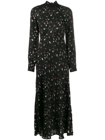 Iro Casual Long Sleeve Maxi Dress In Black